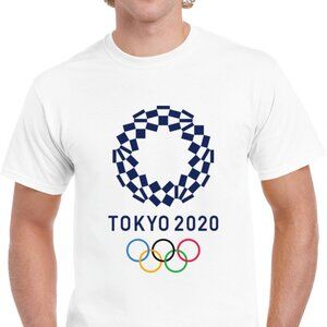 Tokyo 2020 White Olympic Short Sleeve T Shirt Size L Large